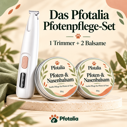 Pfotalia Pfotenpflege-Set – Pfotentrimmer + 2 Pfotenbalsame